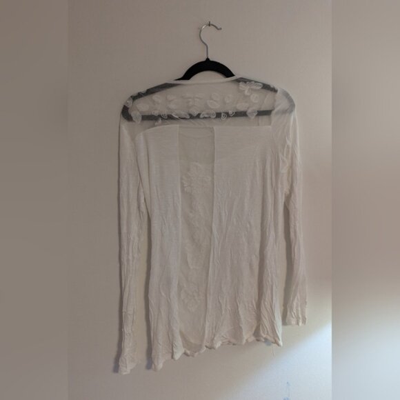 LC Lauren Conrad White Long Sleeve Top Size M - Picture 2 of 3